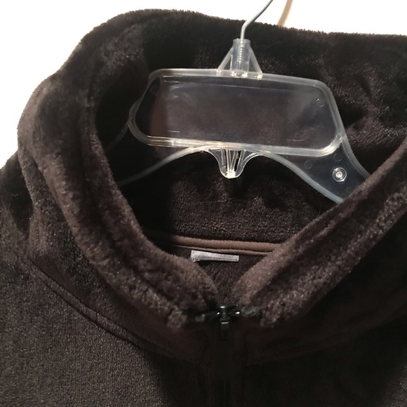 VELOUR CHOCOLATE BROWN BOMBER JACKET Large-XLarge NWOT - Picture 15 of 15